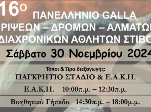 16ο Πανελλήνιο GALA Ρίψεων – Δρόμων – Αλμάτων με την στήριξη της Περιφέρειας Κρήτης 