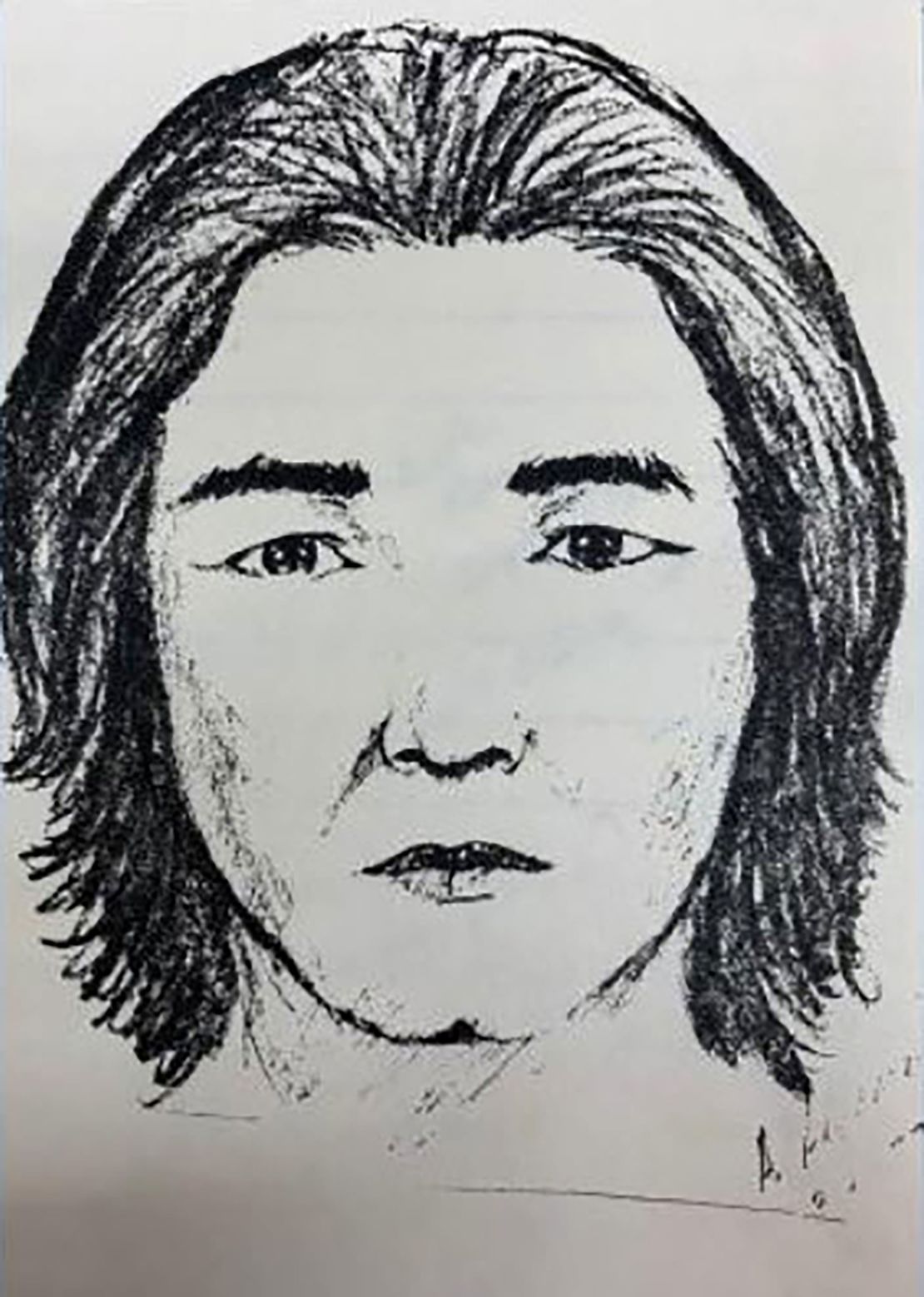 A sketch of a person of interest in the killing of Dawn Momohara released by the Honolulu Police Department in 1977.